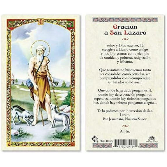 Saint Francis Cromo San Lazaro Prayer Card, 25 Count