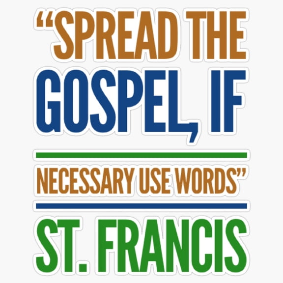Saint Francis Peace Humility Prayer Slogan Vinyl Sticker