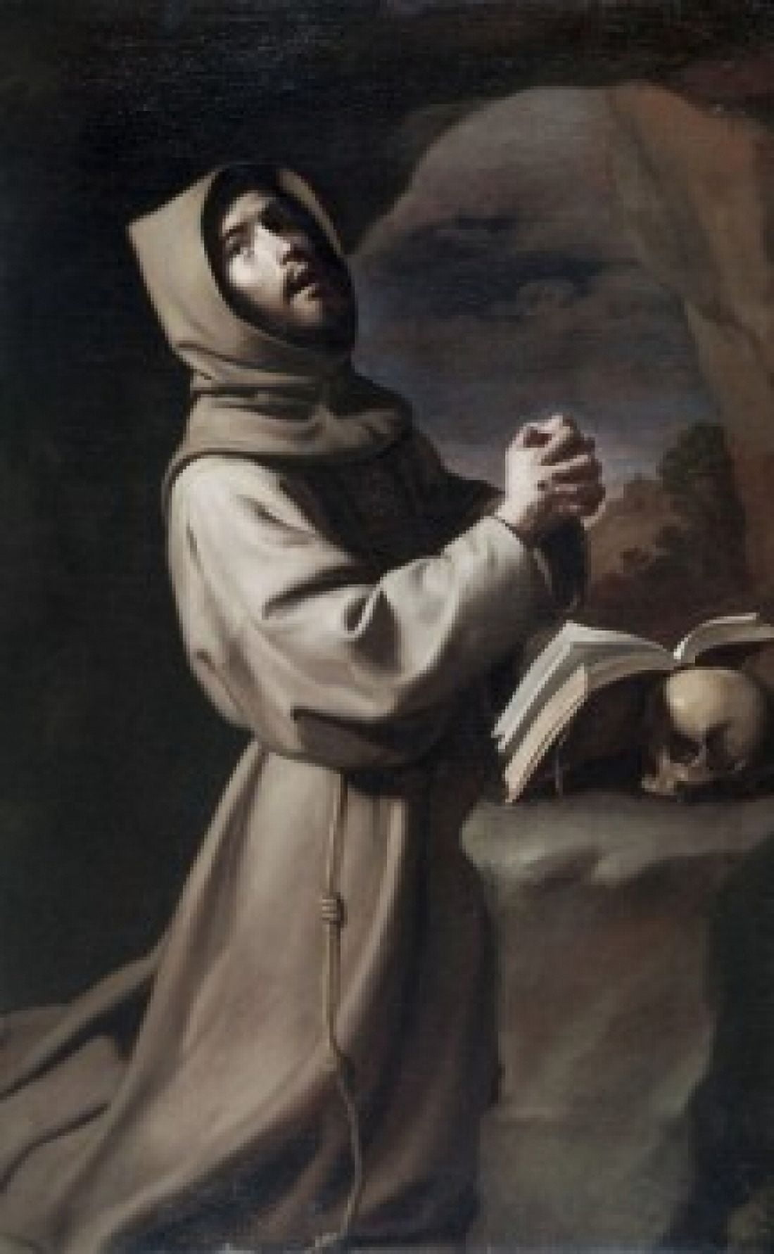 Saint Francis Praying Francisco de Zurbaran (1598-1664 Spanish) Canvas Art - Francisco de Zurbaran (24 x 36)