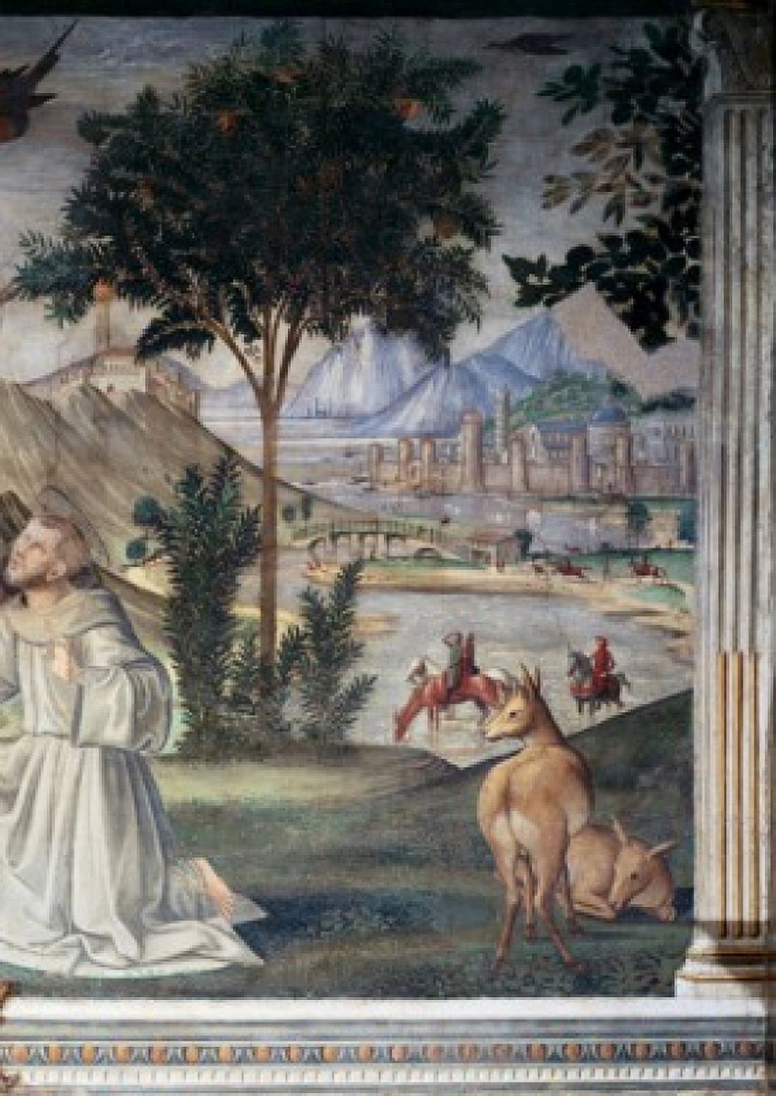 Saint Francis Receives the Stigmata - Detail  Domenico Ghirlandaio (1449-1494 Italian) Sassetti Chapel Santa Trinita Florence Italy Canvas Art - Domenico Ghirlandaio (18 x 24)