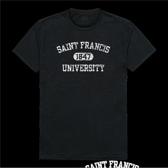 Saint Francis University Red Flash Distressed Arch College T-Shirt, Black - Extra Large