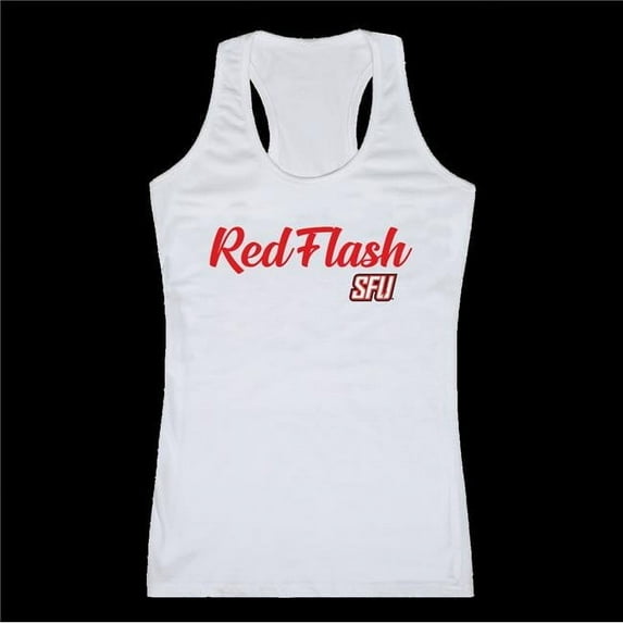 Saint Francis University Red Flash Script Tank Top, White - Extra Large