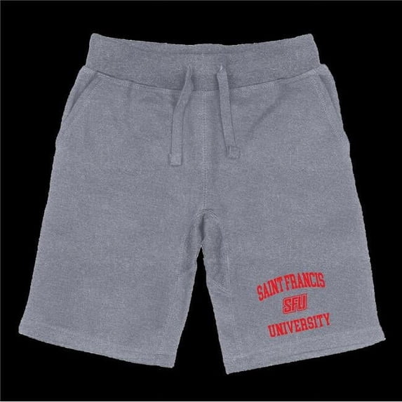 Saint Francis University Red Flash Seal Shorts, Heather Grey - Large