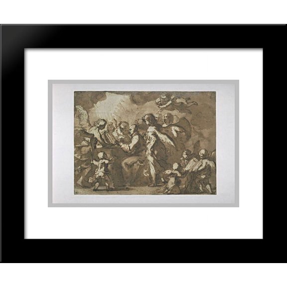 Saint Francis and Angels 20x24 Framed Art Print by Murillo, Bartolome