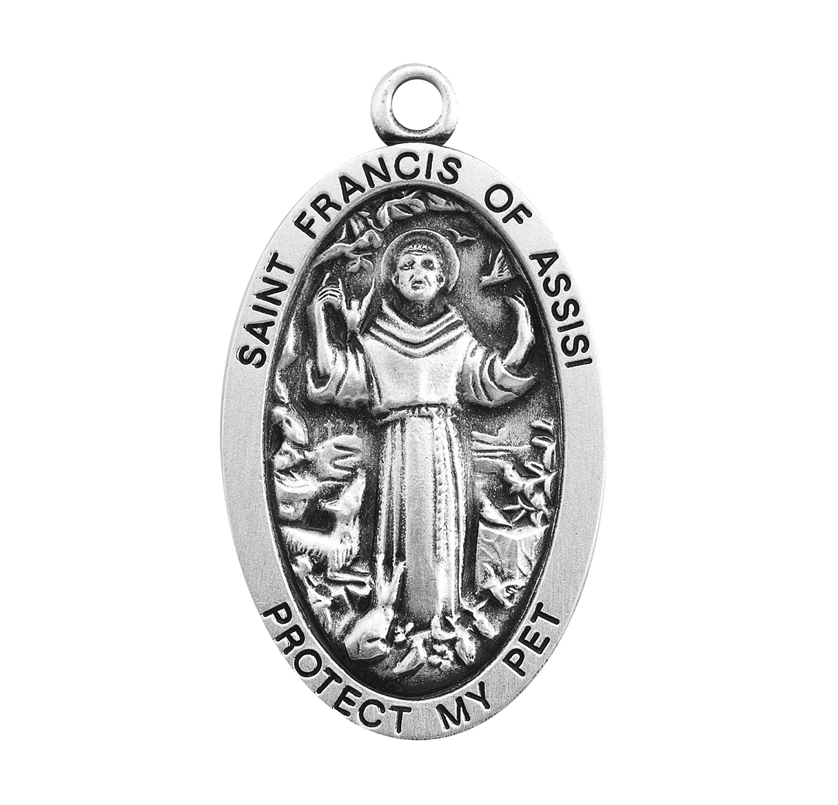 Saint Francis of Assisi Oval Sterling Silver Pet Medal - Walmart.com