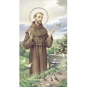 Saint Francis of Assisi Paper Catholic Prayer Holy Card with Blank Back, Pack of 100