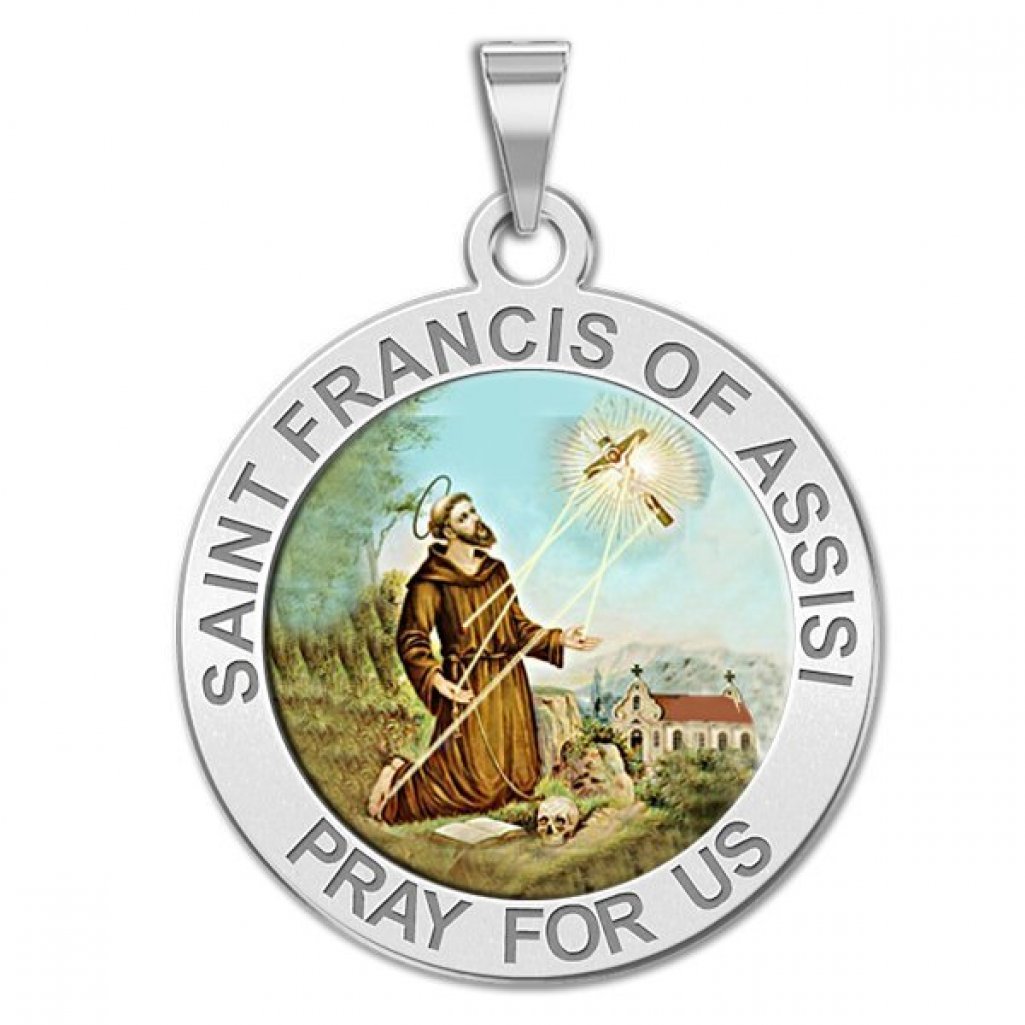 Saint Francis of Assisi Round Religious Medal - 1 Inch Size of a ...