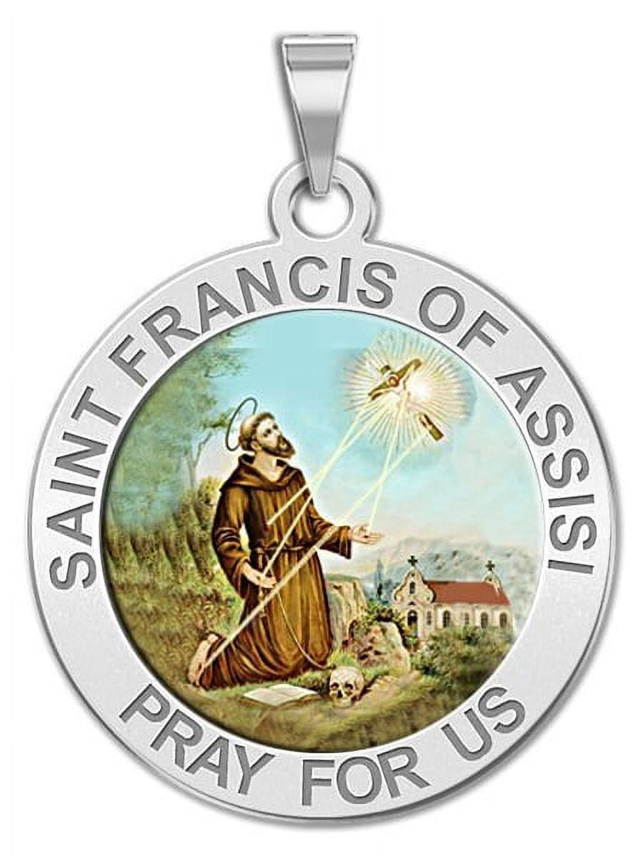 Saint Francis of Assisi Round Religious Medal - 3/4 in Size of a Nickel ...