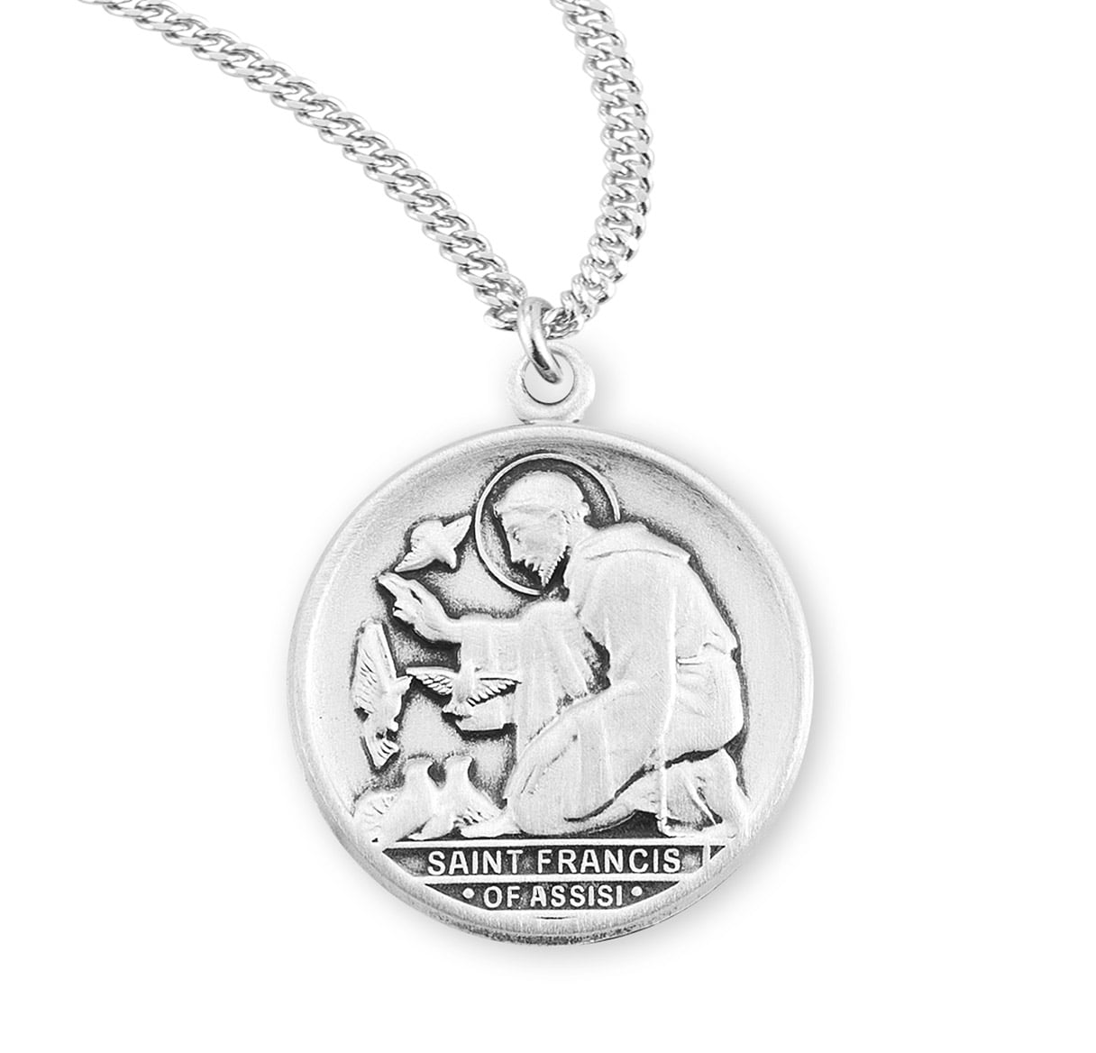 Saint Francis of Assisi Round Sterling Silver Medal - Walmart.com