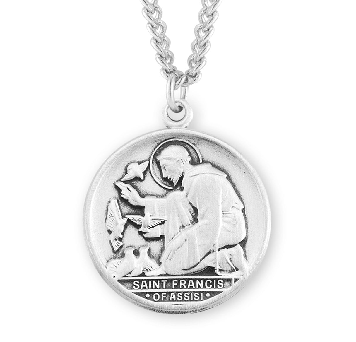 Saint Francis of Assisi Round Sterling Silver Medal - Walmart.com