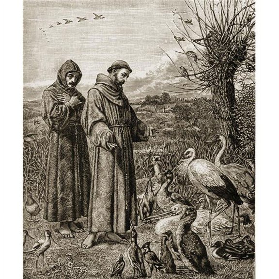 Saint Francis of Assissi C. 1181-1226 Founder of The Franciscan Order. St Poster Print, Large - 26 x 32