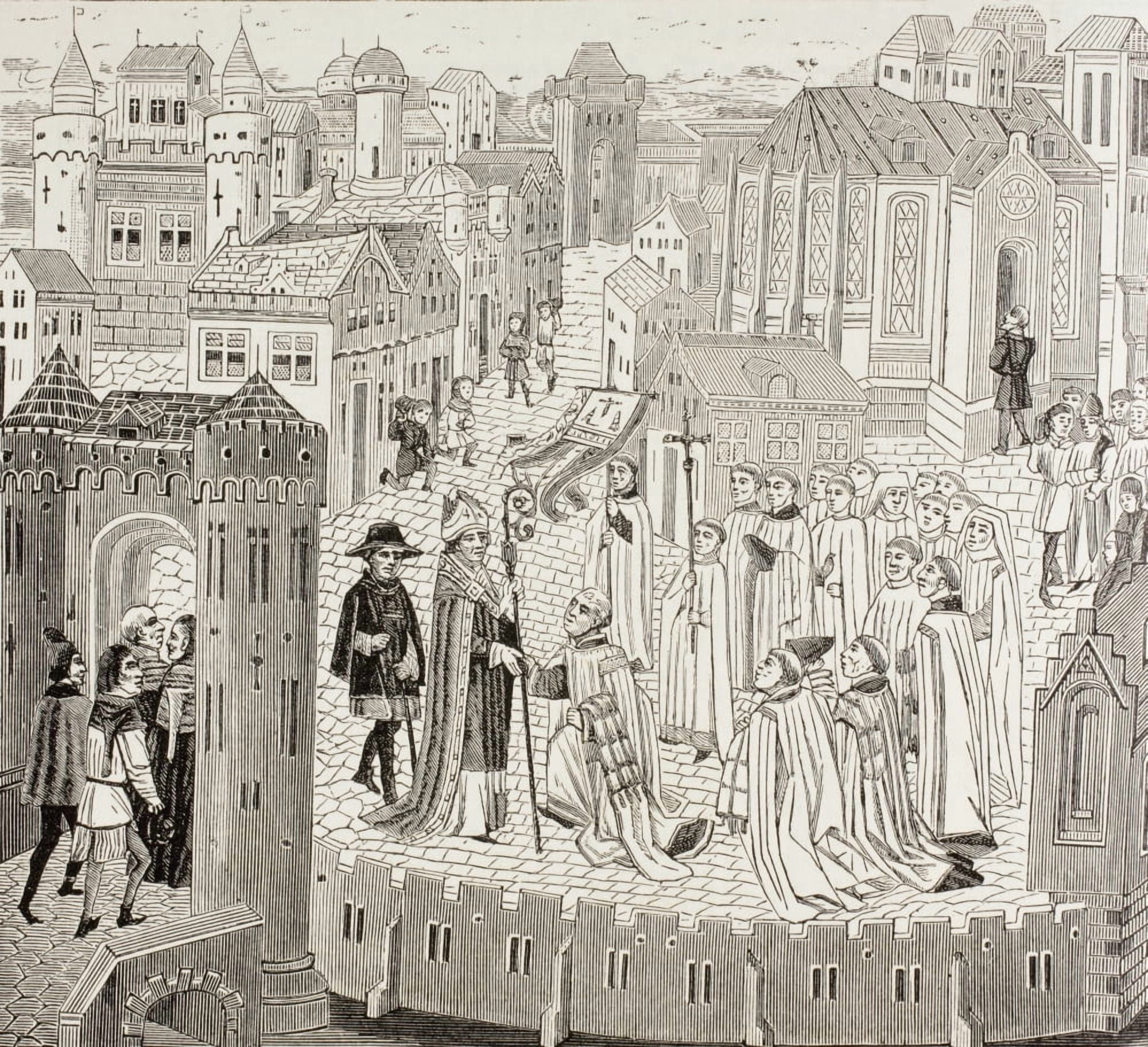 Saint Gaugericus In French Saint G Canvas Art - Ken Welsh Design Pics (15 x 14)