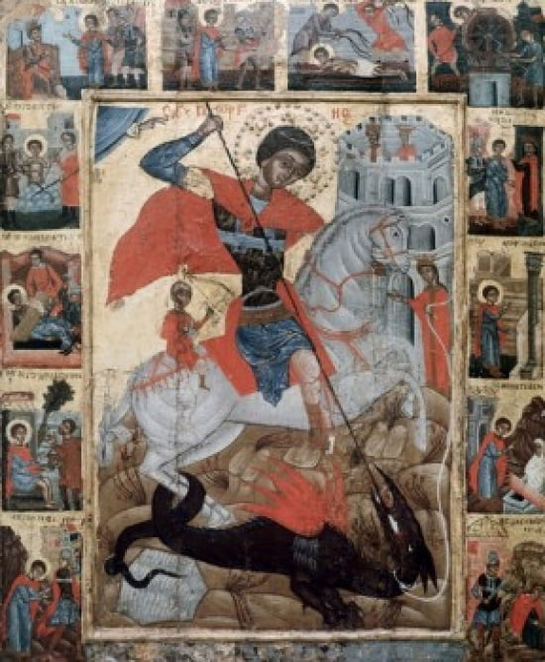 Saint George And Scenes From His Life 16TH C Icons(- ) Wood Boyana Church National Museum Sofia Bulgaria Canvas Art - (24 x 36)