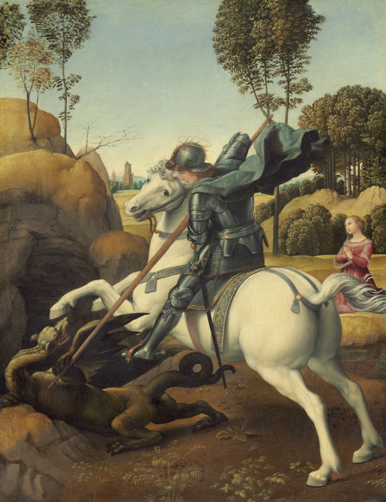 Saint George And The Dragon Canvas Art - (18 x 24)