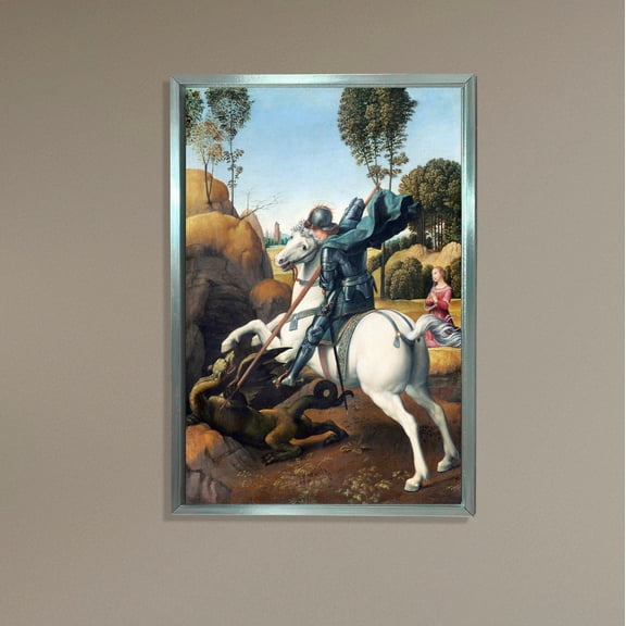 Saint George and the Dragon, Classic Renaissance Art Print, Knight on Horse Wall Decor, Medieval Battle, Historical Poster, Size 8x12 UNFFRAMED F03.1.8l1650