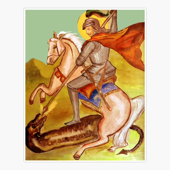 Saint George Pray For Us Sticker