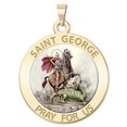 thumbnail image 1 of Saint George Religious Medal Color - 2/3 inch Size of Dime, Solid 14K Yellow Gold, 1 of 2