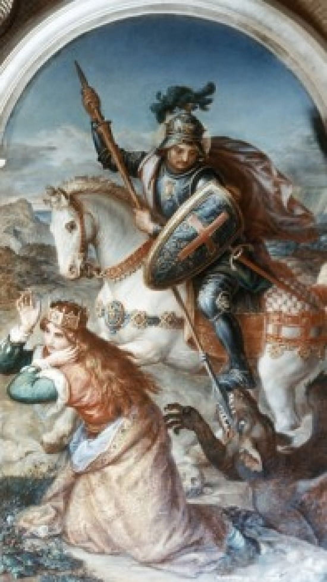 Saint George and the Dragon Alexander Maximilian Seitz (1811-1888German) Canvas Art - Alexander Maximilian Seitz (24 x 36)