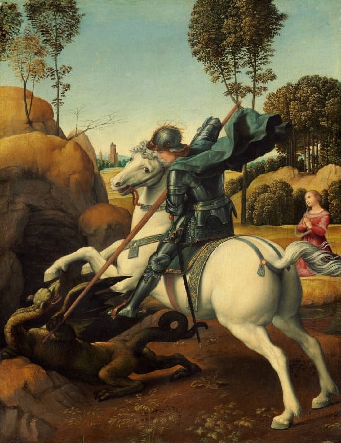 Saint George and the Dragon Raphael Canvas Art - (18 x 24)