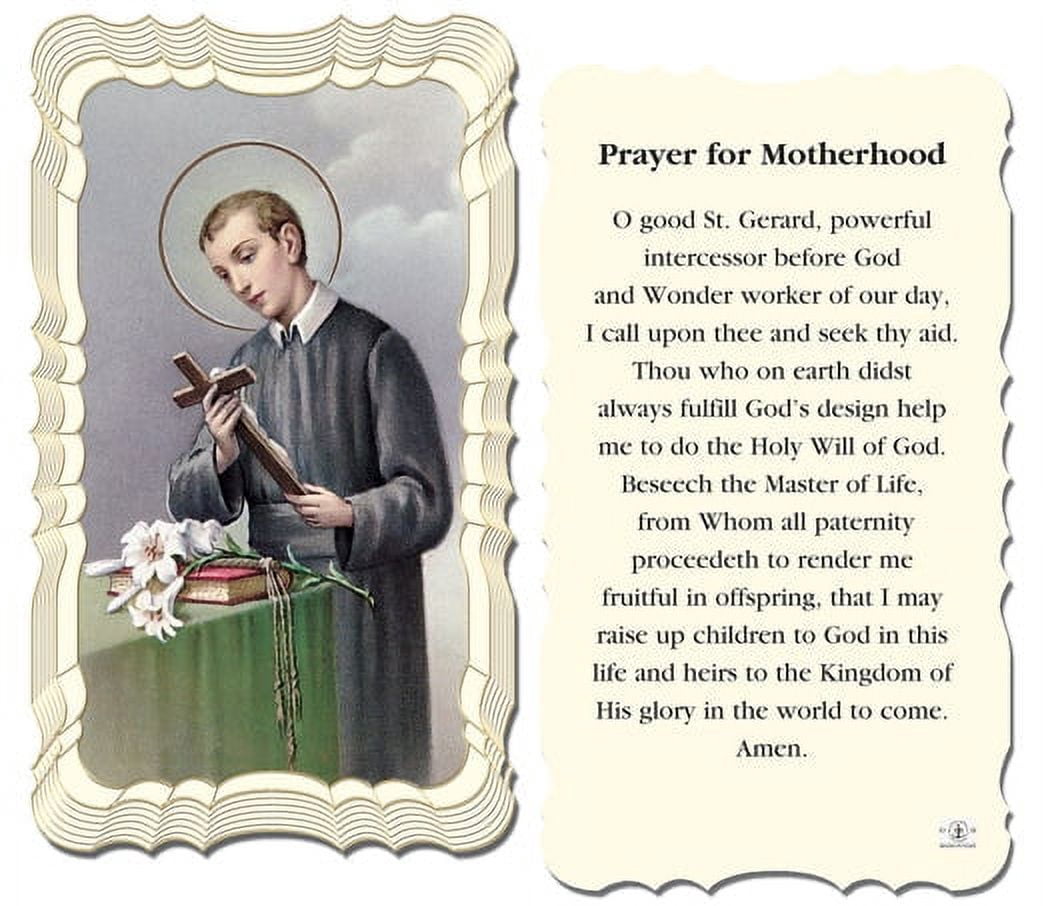 Saint GerardPrayer for Motherhood Catholic Prayer Holy Card with