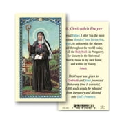 Saint Gertrude Laminated Catholic Prayer Holy Card with Prayer on Back, Pack of 25
