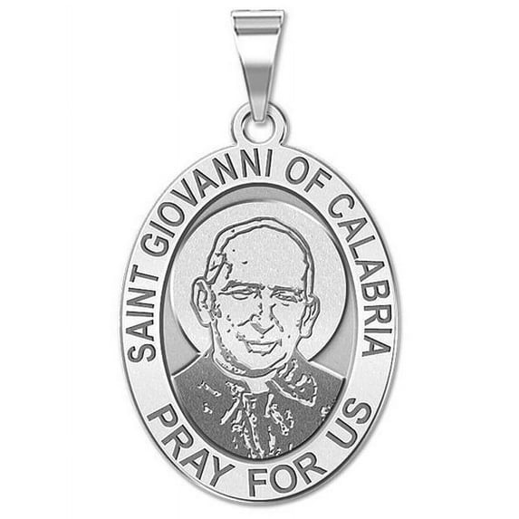 Saint Giovanni of Calabria Religious Medal - 3/4 inch x 1 inch - Sterling Silver