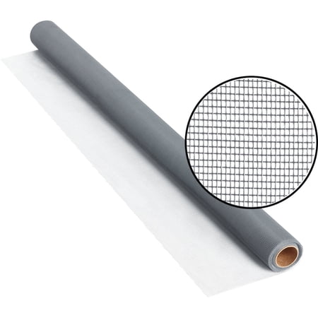 Replacement Screen, Fiberglass, 36 in W, 25 ft L, 0.011 in Wire Dia, Gray