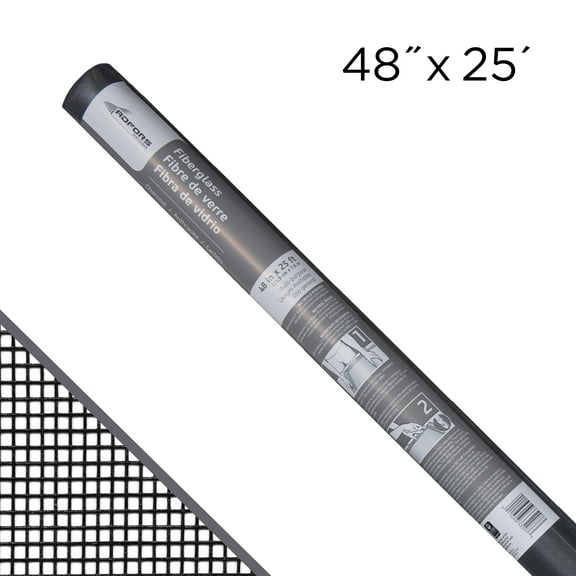 Saint-Gobain ADFORS 48 in. x 25 ft. Charcoal Fiberglass Screen Roll for Windows and Door