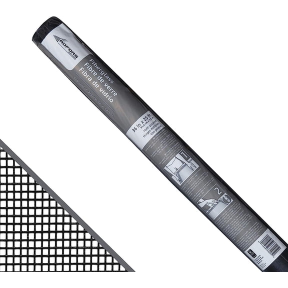 Saint-Gobain Standard Screen, 36 Inches x 25 Feet Roll - Replacement Screen for Windows and Doors - Charcoal