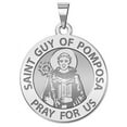 thumbnail image 1 of Saint Guy of Pomposa Religious Medal  - 1 Inch X 1 Inch -Solid 14K White Gold, 1 of 1