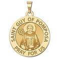 thumbnail image 1 of Saint Guy of Pomposa Religious Medal  - 3/4 inch x 3/4 inch --Solid 14K Yellow Gold, 1 of 2