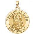 thumbnail image 1 of Saint Hildegard Round Religious Medal - 1 Inch Size of a Quarter -Solid 14K Yellow Gold, 1 of 1