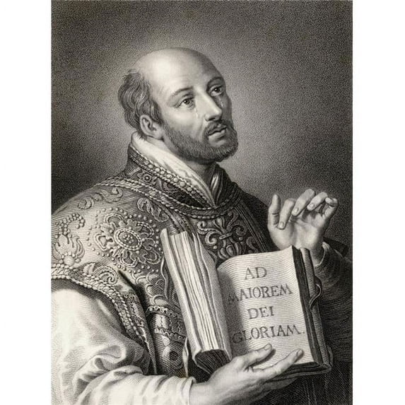 Saint Ignatius of Loyola 1491-1556 Spanish Theologian & Jesuit Founder of Society of Jesus From The Book -Gallery of Portraits Published London 1833 Poster Print - 13 x 17