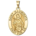 thumbnail image 1 of Saint Illuminata OVAL Religious Medal - 1/2 X 2/3 Inch Size of Dime, Solid 14K Yellow Gold, 1 of 1