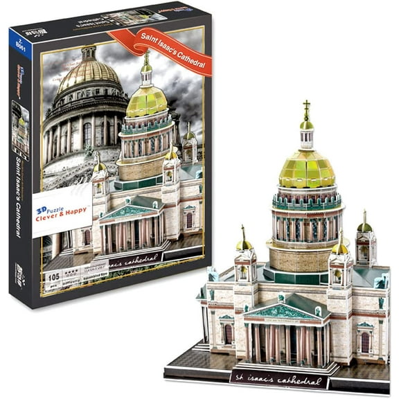 Saint Isaacs Cathedral 3D Puzzle, 105 Pc. Beautiful Display. largest Russian Orthodox cathedral in the city,