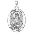 thumbnail image 1 of Saint Ivan Religious Medal  - 3/4 Inch X 1 Inch -Solid 14K White Gold, 1 of 1