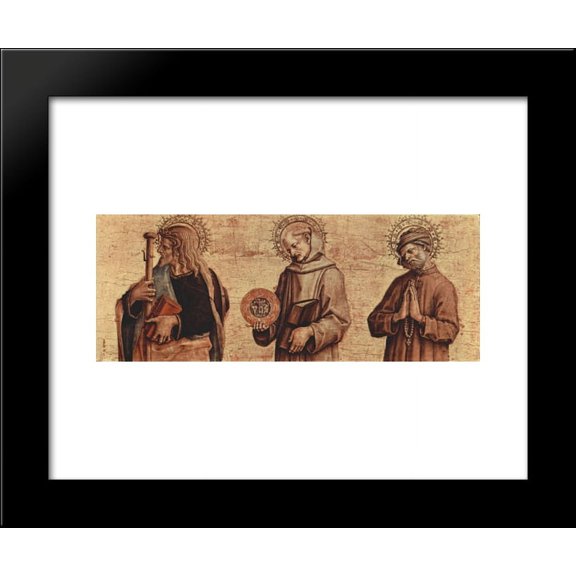 Saint James the Elder, Saint Bernard of Siena, Saint Nicodemus 20x24 Framed Art Print by Carlo Crivelli