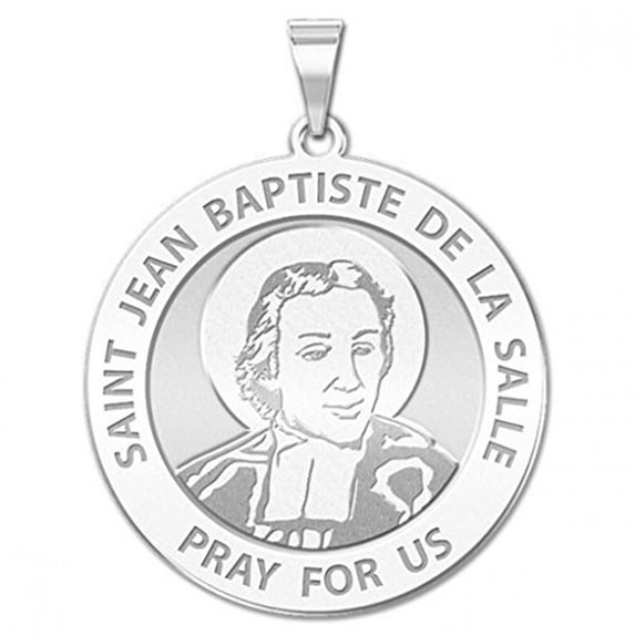 Saint Jean-Baptiste De La Salle Religious Medal - 1 inch Size of a Quarter -Sterling Silver