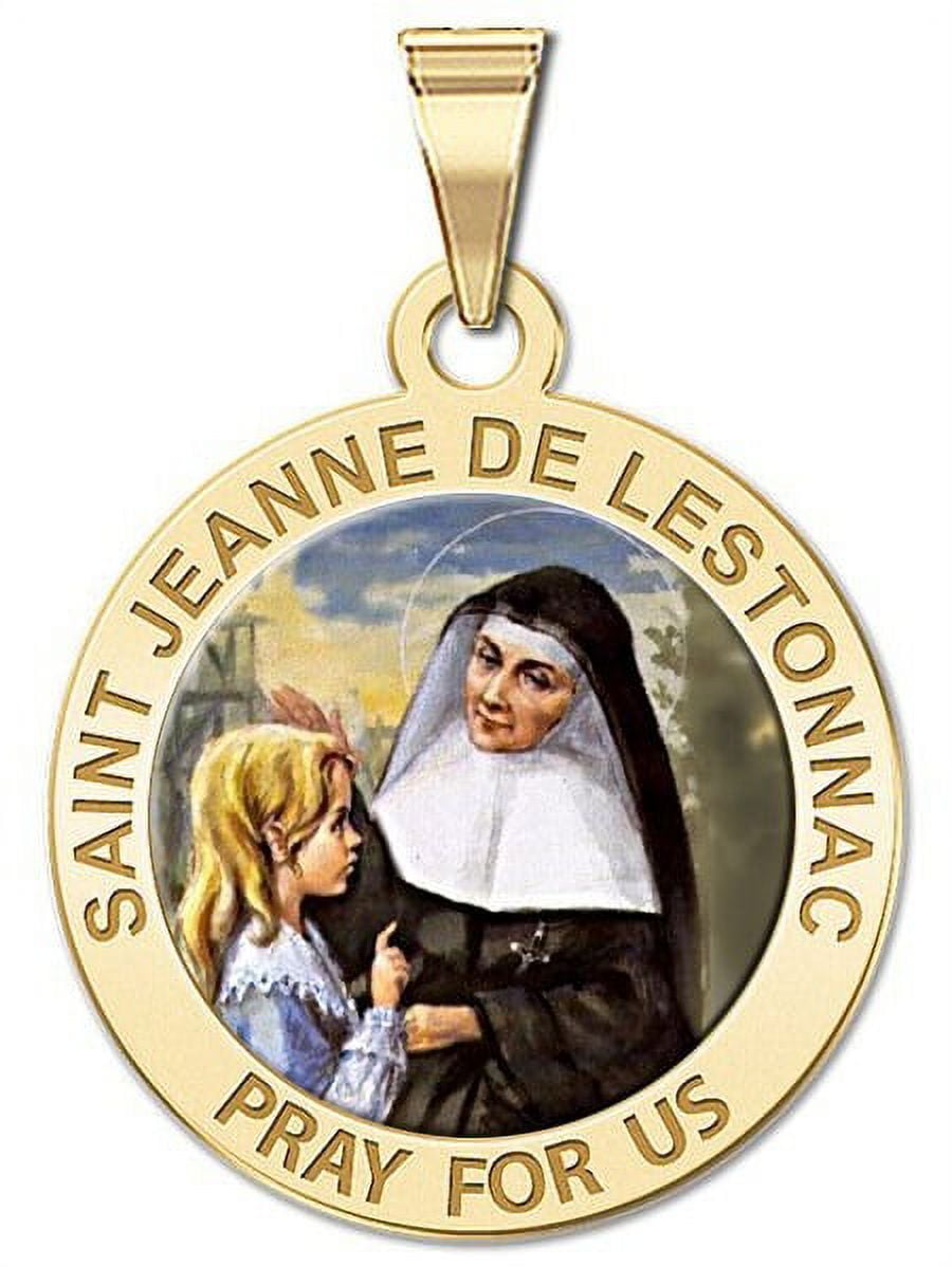 Saint Jeanne De Lestonnac Religious Color Medal 2/3 Inch Size of