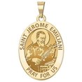thumbnail image 1 of Saint Jerome Emiliani Oval Religious Medal - 2/3 X 3/4 Inch Size of Nickel, Solid 14K Yellow Gold, 1 of 1