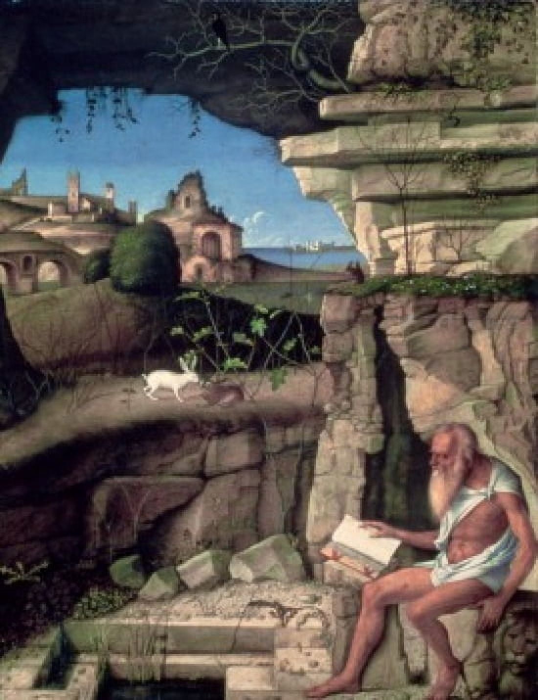 Saint Jerome Reading 1505 Giovanni Bellini (ca1430-1516 Italian) National Gallery of Art Washington DC USA Canvas Art - Giovanni Bellini (18 x 24)