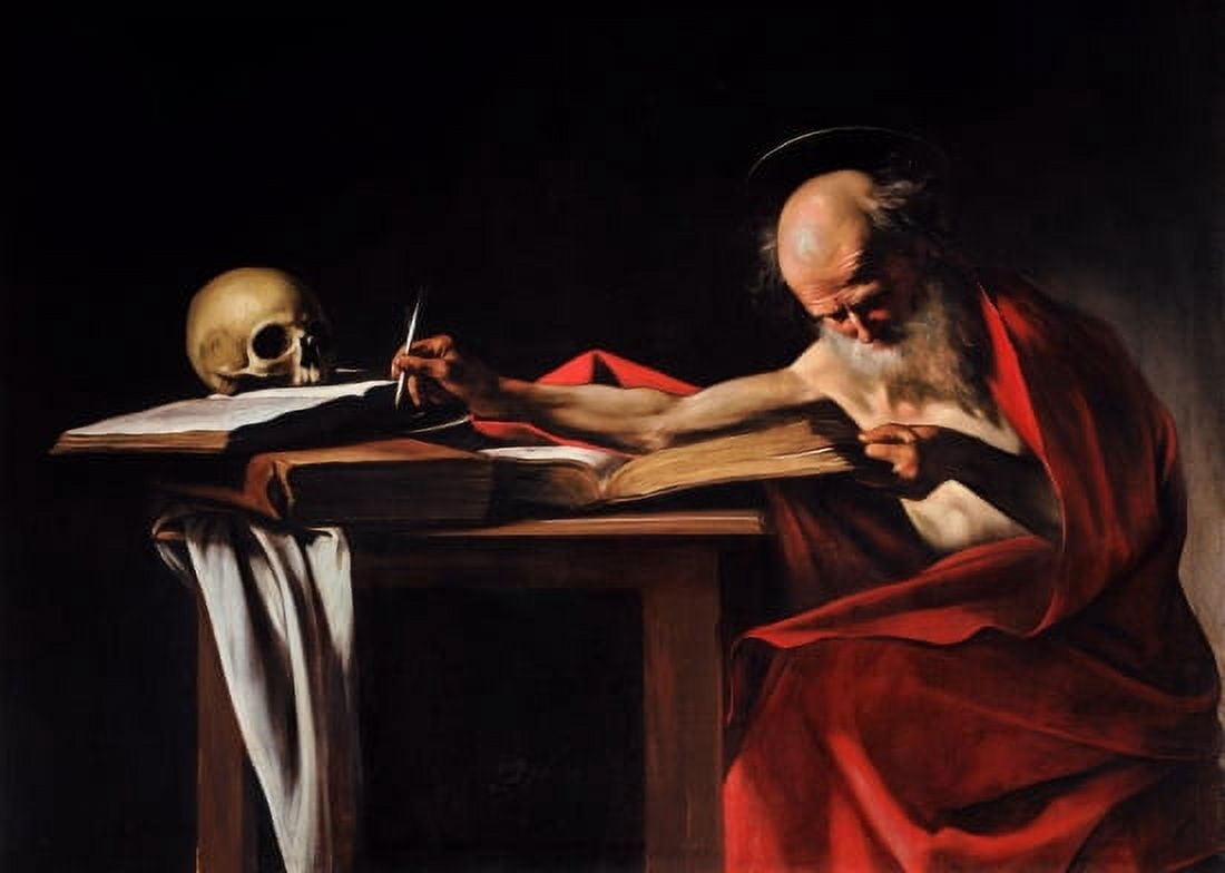 Saint Jerome Writing Canvas Art - Caravaggio (24 x 36)