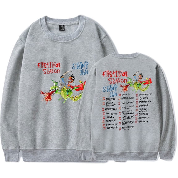 Saint Jhn Festival Season Tour Sweatshirts Hip Hop Pullovers Unisex Crewneck Tops