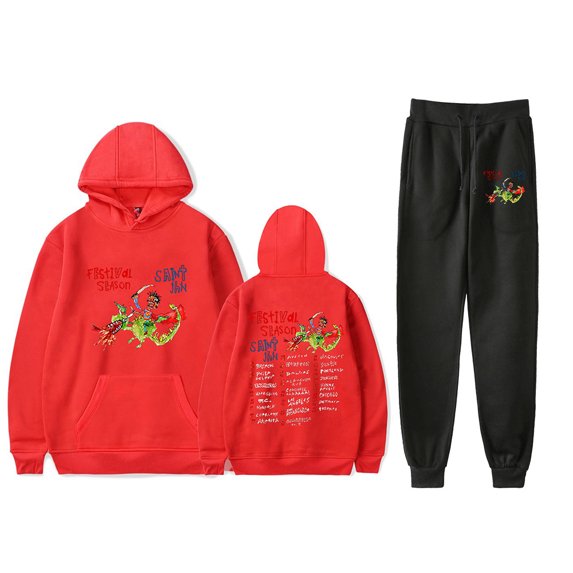 Saint Jhn Festival Season Tour Sweatsuit Unisex Fall Suit Hip Hop Hoodies Jogger Pants Sets