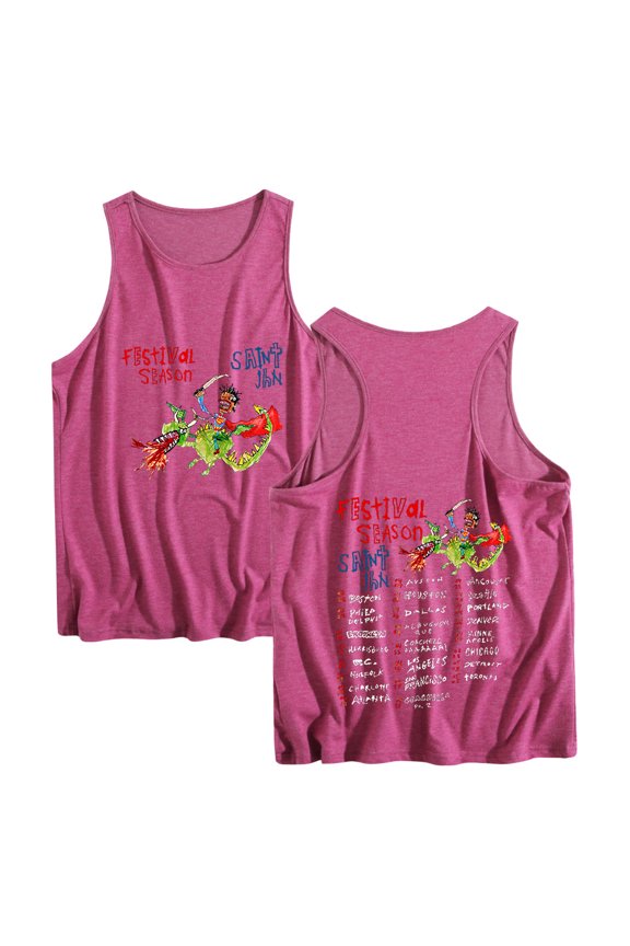 Saint Jhn Festival Season Tour Vest Hip Hop Sleeveless Casual Tank Tops Cool Singlet