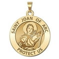 thumbnail image 1 of Saint Joan of Arc Religious Medal - 1 Inch Size of a Quarter -Solid 14K Yellow Gold, 1 of 2