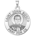 thumbnail image 1 of Saint John Bosco Religious Medal - 2/3 Inch Size of Dime, Solid 14K White Gold, 1 of 1