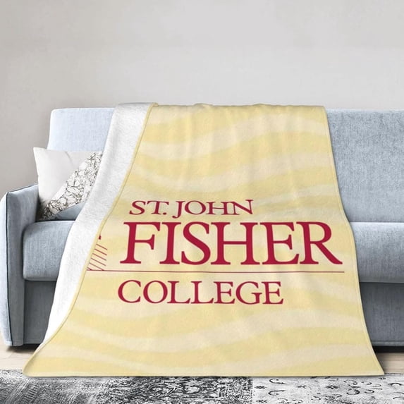 Saint John Fisher College Logo Fleece Blanket, Very Soft Microfiber Flannel Blanket for Couch Warm and Cozy for All Seasons