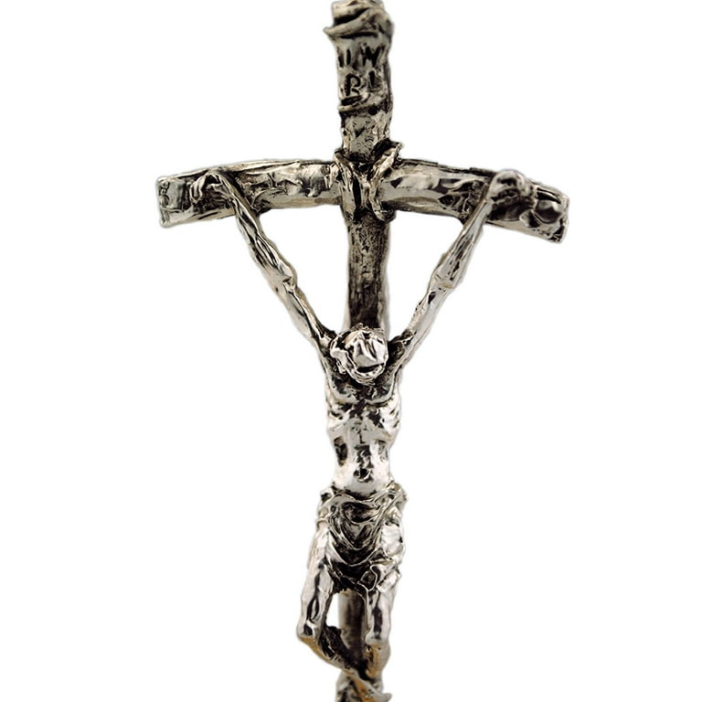 Saint John Paul II Crucifix with Communion Chalice (Silver