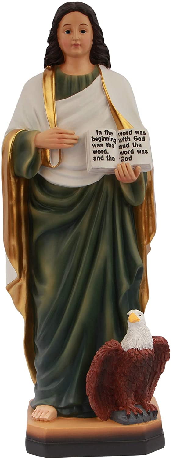 Saint John The Evangelist Catholic Religious Gifts Resin Colored 12 Inch Large Statue Figurine Decoration